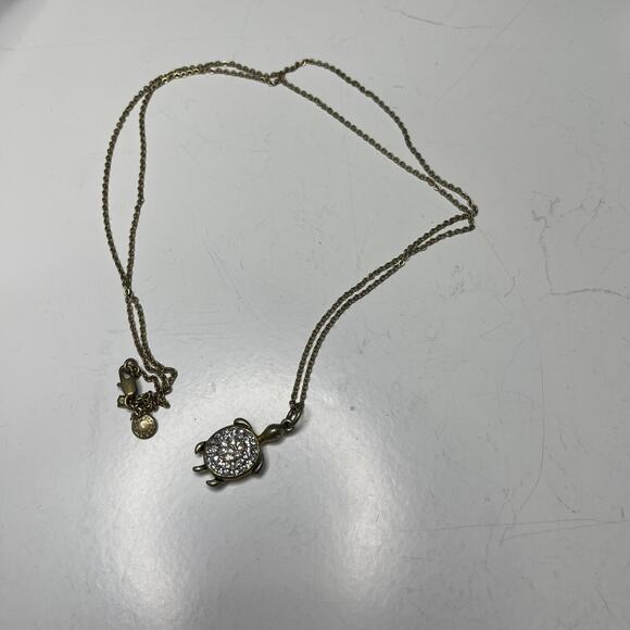 J.Crew J Crew pendant gold tone necklace burnished TURTLE signed costume jewelry - Picture 5 of 12